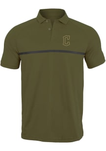 Levelwear Cleveland Guardians Mens Green Sector Short Sleeve Polo