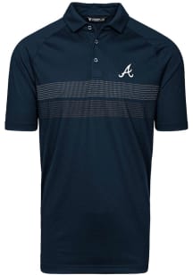 Levelwear Atlanta Braves Mens Navy Blue Mason Short Sleeve Polo
