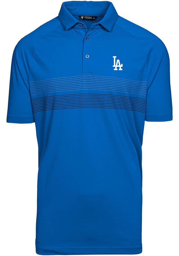 Levelwear Los Angeles Dodgers Blue Mason Short Sleeve Polo, Blue, 100% POLYESTER, Size M, Rally House