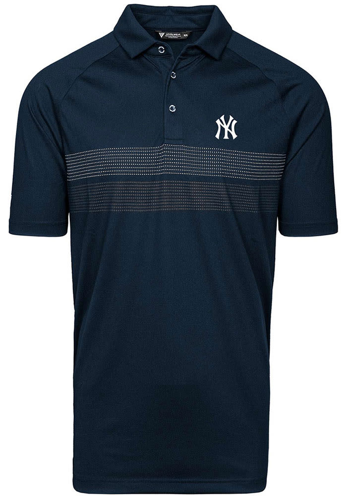 Levelwear New York Yankees Navy Blue Original Short Sleeve Polo, Navy Blue, 100% POLYESTER, Size 4XL, Rally House