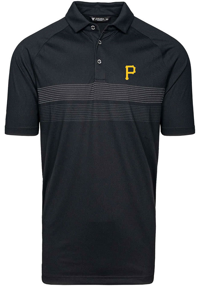 Levelwear Pittsburgh Pirates Black Original Short Sleeve Polo, Black, 100% POLYESTER, Size XL, Rally House