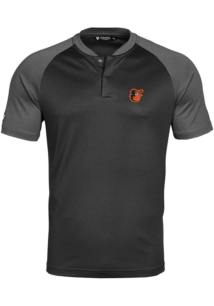 Levelwear Baltimore Orioles Black Tracker Short Sleeve Polo, Black, 100% POLYESTER, Size M, Rally House