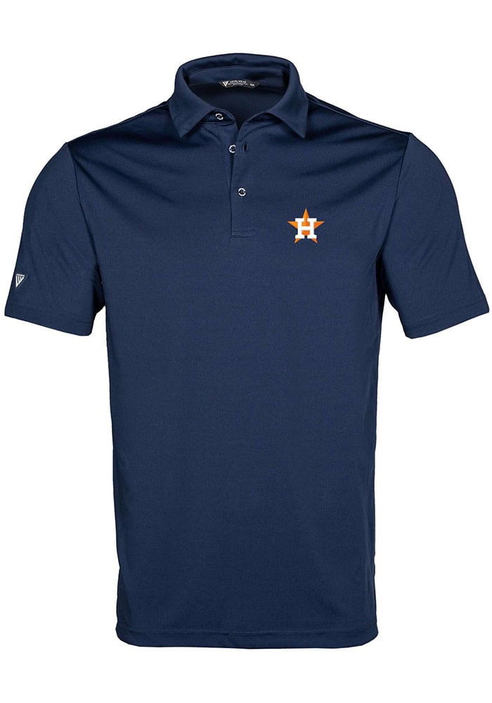 Levelwear Houston Astros Navy Blue Tracker Short Sleeve Polo, Navy Blue, 100% POLYESTER, Size L, Rally House