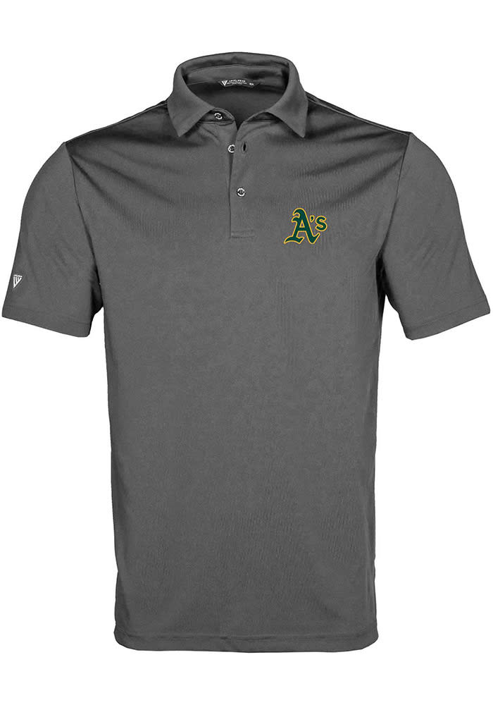 Levelwear Oakland Athletics Grey Original Short Sleeve Polo, Grey, 100% POLYESTER, Size 4XL, Rally House