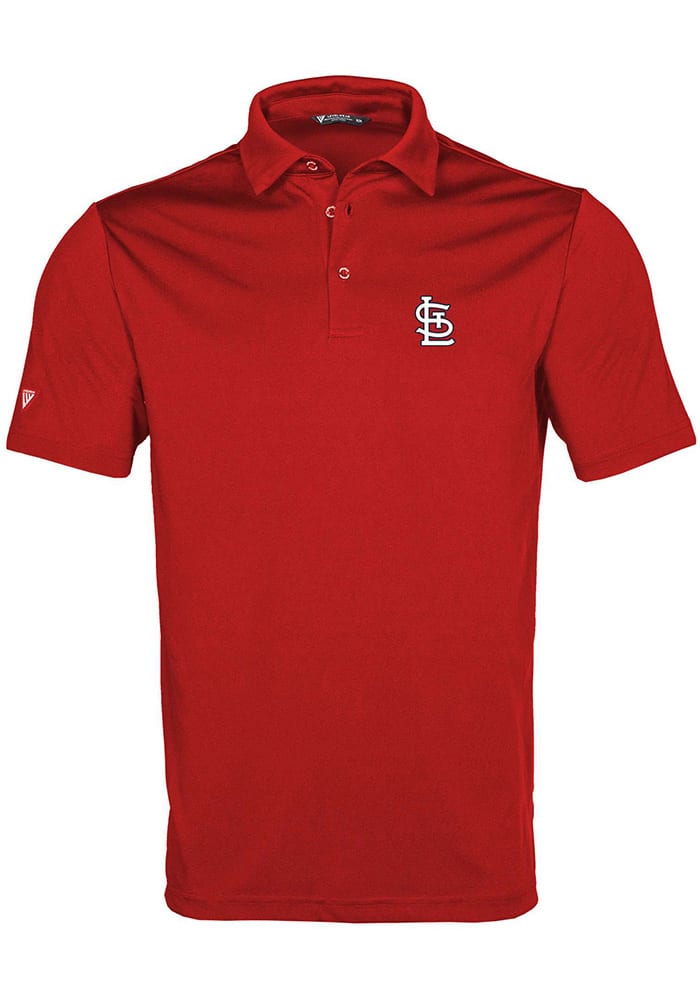 surfcitygranny Red St Louis Cardinals Polo Shirt with Short Sleeves, Collar and 3 Front Buttons Size Medium