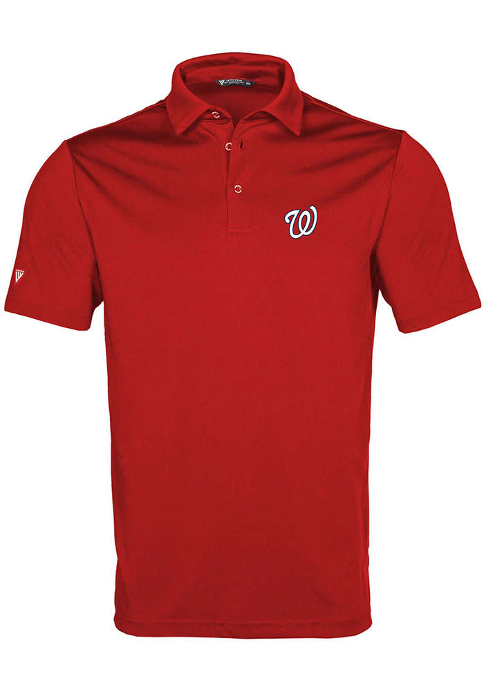 Levelwear Washington Nationals Navy Blue Draft Short Sleeve Polo, Navy Blue, 100% POLYESTER, Size XL, Rally House