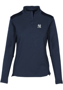 Levelwear New York Yankees Womens Navy Blue Daybreak 1/4 Zip Pullover