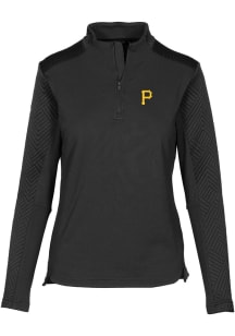 Levelwear Pittsburgh Pirates Womens Black Daybreak 1/4 Zip Pullover