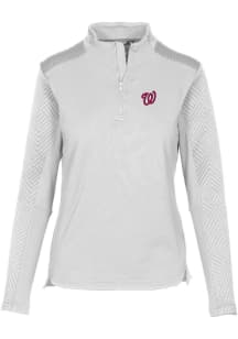 Levelwear Washington Nationals Womens White Daybreak 1/4 Zip Pullover
