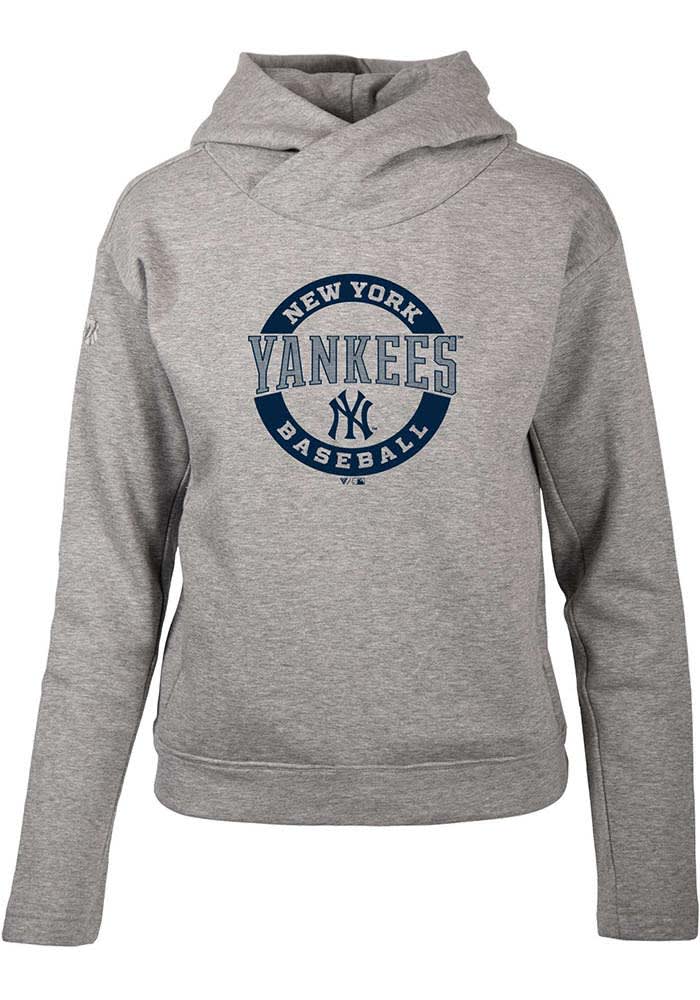 Levelwear New York Yankees Women's Grey Evian Hooded Sweatshirt, Grey, 80% Cotton / 20% POLYESTER, Size XS, Rally House