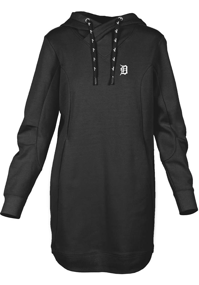 Levelwear Detroit Tigers Women's Black Cover Dress Hooded Sweatshirt, Black, 66% Cotton / 34% POLYESTER, Size XS, Rally House