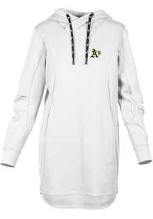 Levelwear Oakland Athletics Womens White Cover Dress Hooded Sweatshirt