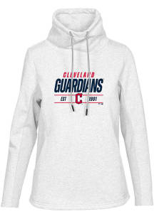 Levelwear Cleveland Guardians Womens White Loop Long Sleeve Pullover