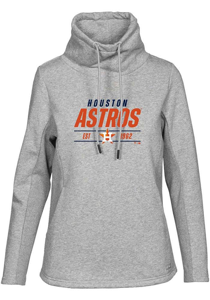 Levelwear Houston Astros Women's Grey Loop Long Sleeve Pullover, Grey, 80% Cotton / 20% POLYESTER, Size XL, Rally House