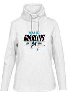 Levelwear Miami Marlins Womens White Loop Long Sleeve Pullover