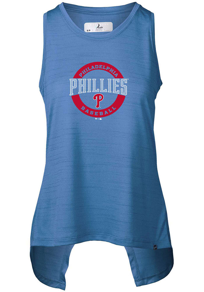 Levelwear Philadelphia Phillies Women's Blue Freedom Tank Top, Blue, 100% POLYESTER, Size XL, Rally House