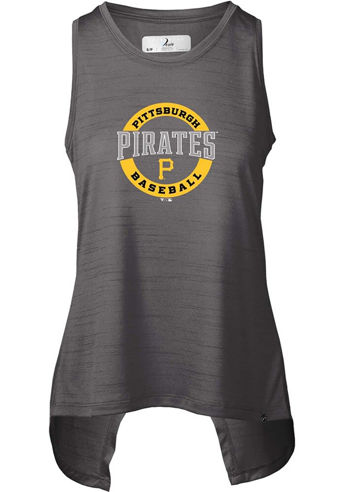 Levelwear Pittsburgh Pirates Women's Black Freedom Tank Top, Black, 100% POLYESTER, Size S, Rally House