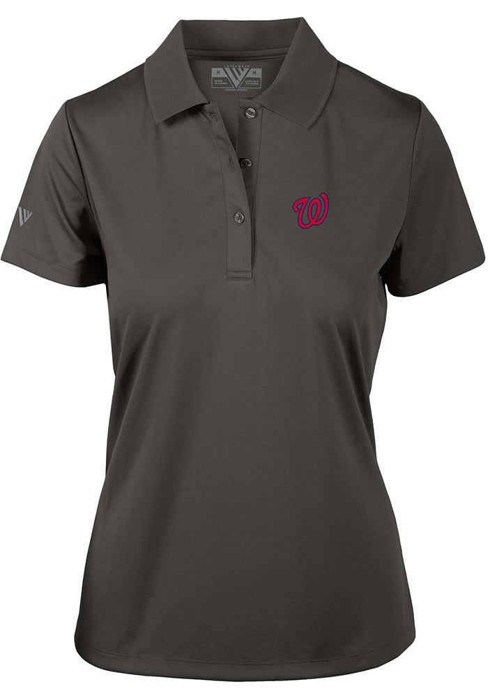 Levelwear Washington Nationals Grey City Connect Sector Short Sleeve Polo, Grey, 100% POLYESTER, Size M, Rally House