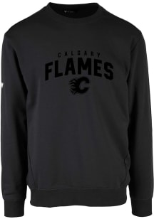 Levelwear Calgary Flames Mens Black Zane Long Sleeve Crew Sweatshirt