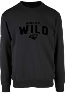 Levelwear Minnesota Wild Mens Black Zane Long Sleeve Crew Sweatshirt