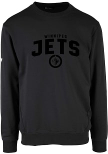 Levelwear Winnipeg Jets Mens Black Zane Long Sleeve Crew Sweatshirt