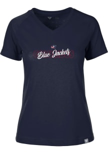 Levelwear Columbus Blue Jackets Womens Navy Blue Ariya Short Sleeve T-Shirt