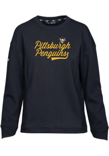 Levelwear Pittsburgh Penguins Womens Black Fiona Crew Sweatshirt