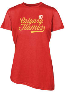 Levelwear Calgary Flames Womens Red Birch Short Sleeve T-Shirt