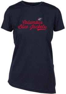 Levelwear Columbus Blue Jackets Womens Navy Blue Birch Short Sleeve T-Shirt