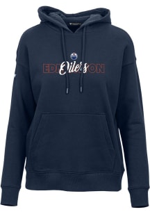 Levelwear Edmonton Oilers Womens Navy Blue Adorn Hooded Sweatshirt