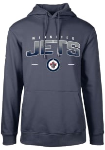 Levelwear Winnipeg Jets Mens Navy Blue Podium Long Sleeve Hoodie