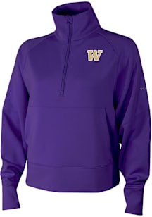 Columbia Washington Huskies Womens Purple Heat Seal Wickham Hills Qtr Zip Pullover