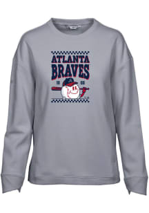 Levelwear Atlanta Braves Womens Grey Fiona Inaugural Crew Sweatshirt
