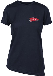 Levelwear Atlanta Braves Womens Navy Blue BIRCH Rafters Short Sleeve T-Shirt