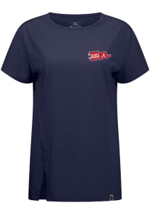 Levelwear Atlanta Braves Womens Navy Blue Influx Rafters Short Sleeve T-Shirt