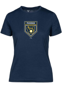 Levelwear Milwaukee Brewers Womens Navy Blue Spring Training Maddox Short Sleeve T-Shirt