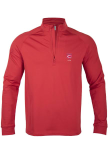 Levelwear Cincinnati Reds Mens Red Spring Training Calibre Long Sleeve 1/4 Zip Pullover