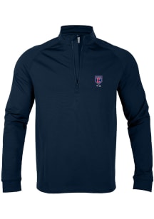 Levelwear Cleveland Guardians Mens Navy Blue Spring Training Calibre Long Sleeve 1/4 Zip Pullove..