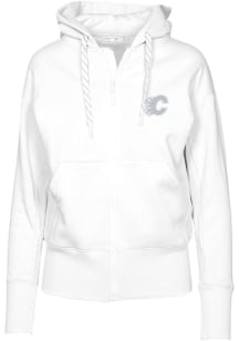 Levelwear Calgary Flames Womens White Verve Gardinia Hooded Sweatshirt