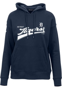Levelwear Detroit Tigers Womens Navy Blue ADORN Vintage Team Hooded Sweatshirt