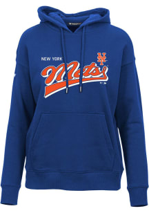 Levelwear New York Mets Womens Blue ADORN Vintage Team Hooded Sweatshirt