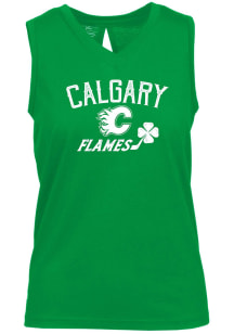 Levelwear Calgary Flames Womens Green Clover Paisley Tank Top