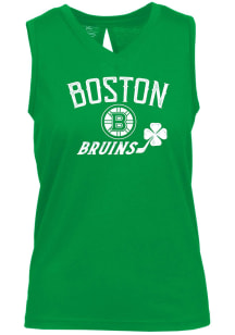 Levelwear Boston Bruins Womens Green Clover Paisley Tank Top