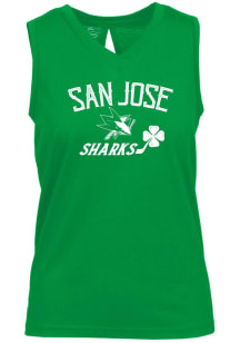 Levelwear San Jose Sharks Womens Green Clover Paisley Tank Top