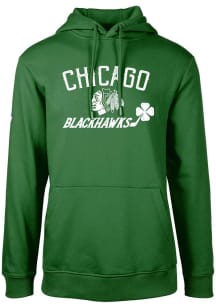 Levelwear Chicago Blackhawks Mens Green Clover Podium Long Sleeve Hoodie