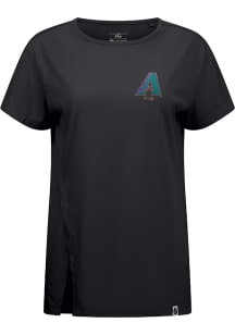 Levelwear Arizona Diamondbacks Womens Black Influx Cooperstown Short Sleeve T-Shirt