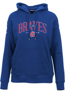 Levelwear Atlanta Braves Womens Blue Adorn Cooperstown Hooded Sweatshirt