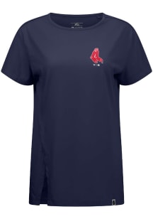 Levelwear Boston Red Sox Womens Navy Blue Influx Cooperstown Short Sleeve T-Shirt
