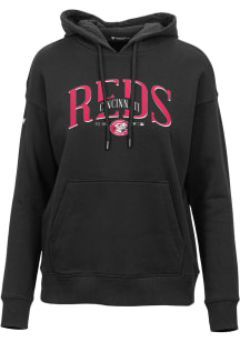 Levelwear Cincinnati Reds Womens Black Adorn Cooperstown Hooded Sweatshirt