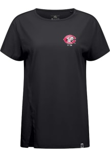 Levelwear Cincinnati Reds Womens Black Influx Cooperstown Short Sleeve T-Shirt